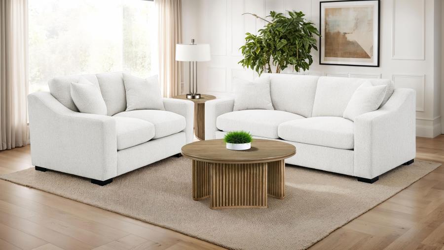 Home & Sleep Outlet - Ashlyn Fabric Upholstered Track Arm Loveseat Sand