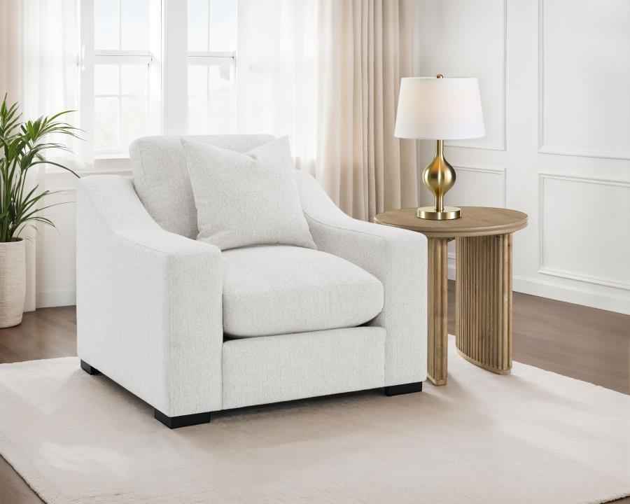 Ashlyn Fabric Upholstered Track Arm Accent Chair Sand