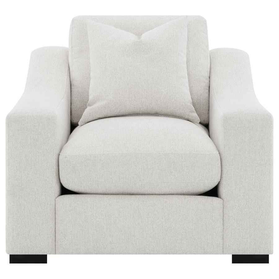 Ashlyn Fabric Upholstered Track Arm Accent Chair Sand