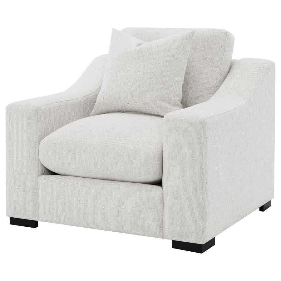 Ashlyn Fabric Upholstered Track Arm Accent Chair Sand