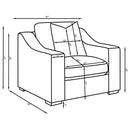 Ashlyn Fabric Upholstered Track Arm Accent Chair Sand