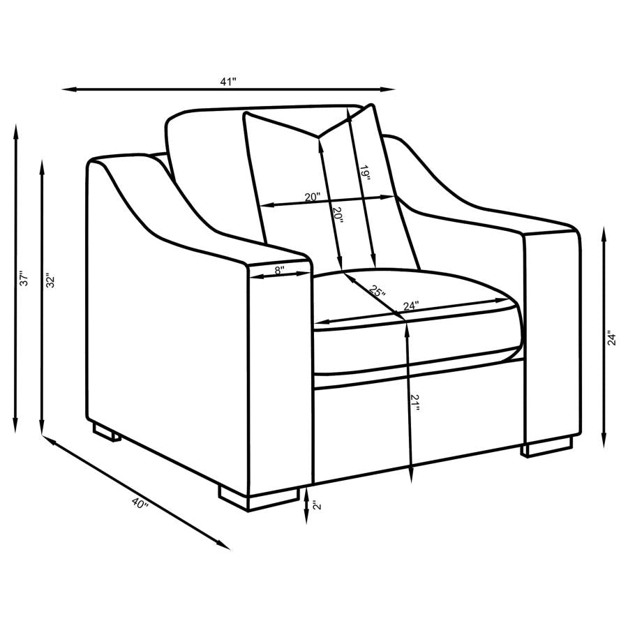Home & Sleep Outlet - Ashlyn Fabric Upholstered Track Arm Accent Chair Sand
