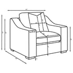 Home & Sleep Outlet - Ashlyn Fabric Upholstered Track Arm Accent Chair Sand