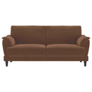 Selma 2-piece Velvet Upholstered Crescent Arm Sofa Set Rust