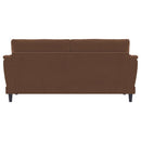Selma Velvet Upholstered Crescent Arm Sofa Rust