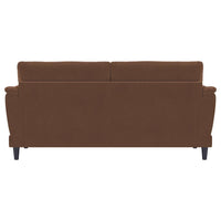 Selma Velvet Upholstered Crescent Arm Sofa Rust