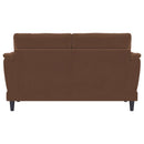 Selma Velvet Upholstered Crescent Arm Loveseat Rust