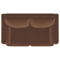 Selma Velvet Upholstered Crescent Arm Loveseat Rust