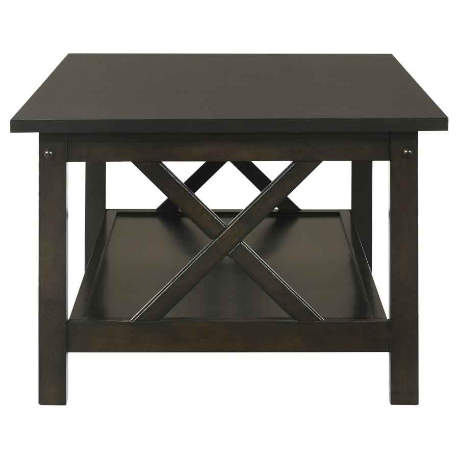 Rachelle 3-piece Rectangular Coffee Table Set Deep Merlot