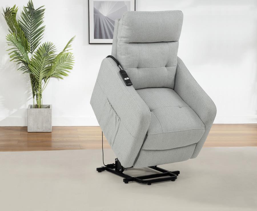 Home & Sleep Outlet - Dayes Upholstered Power Lift Recliner Chair Light Grey