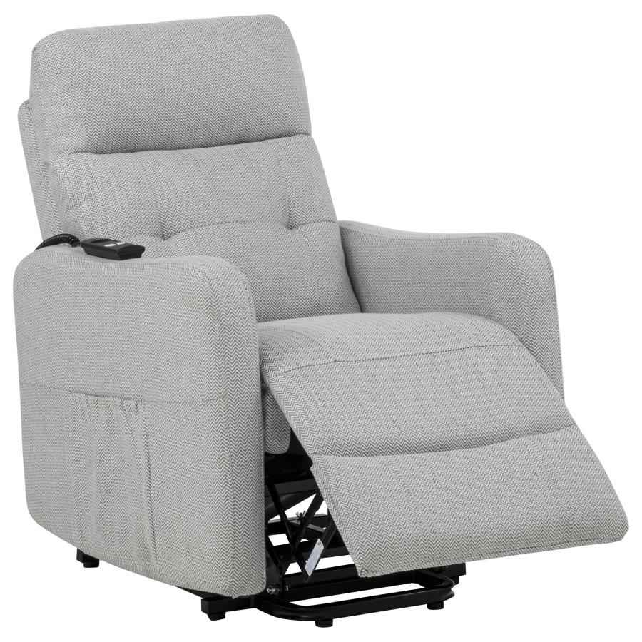 Dayes Upholstered Power Lift Recliner Chair Light Grey