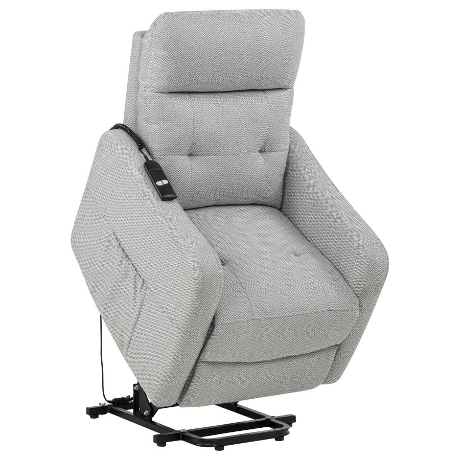 Home & Sleep Outlet - Dayes Upholstered Power Lift Recliner Chair Light Grey