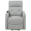 Dayes Upholstered Power Lift Recliner Chair Light Grey
