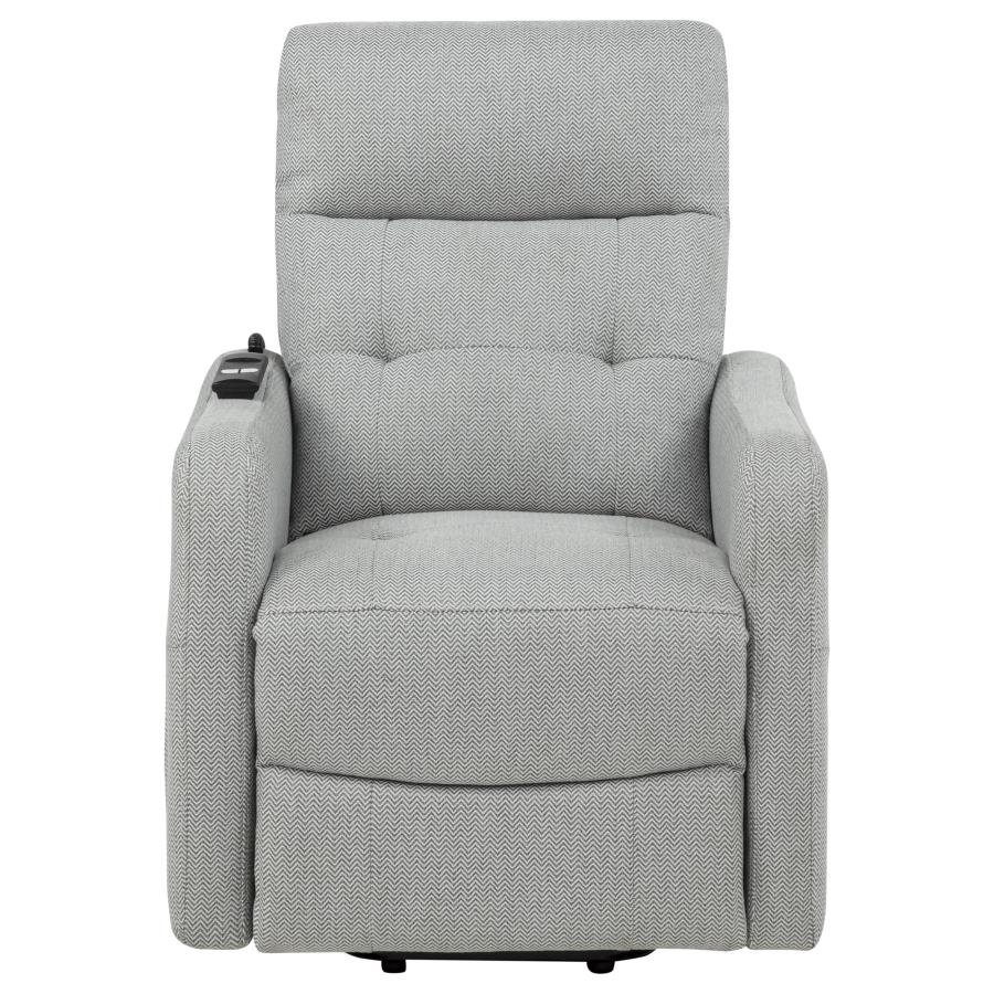 Home & Sleep Outlet - Dayes Upholstered Power Lift Recliner Chair Light Grey
