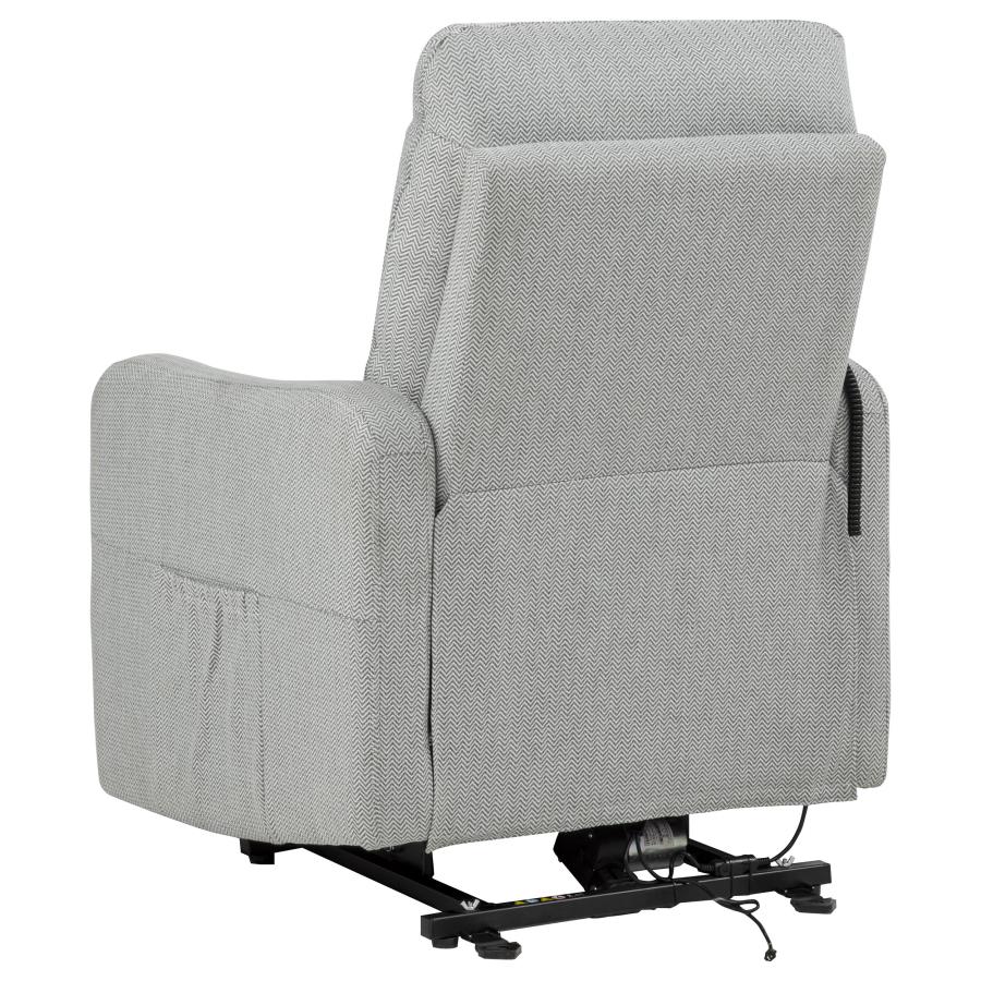 Home & Sleep Outlet - Dayes Upholstered Power Lift Recliner Chair Light Grey