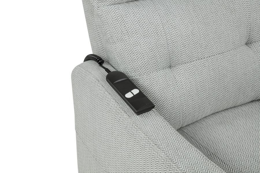 Home & Sleep Outlet - Dayes Upholstered Power Lift Recliner Chair Light Grey