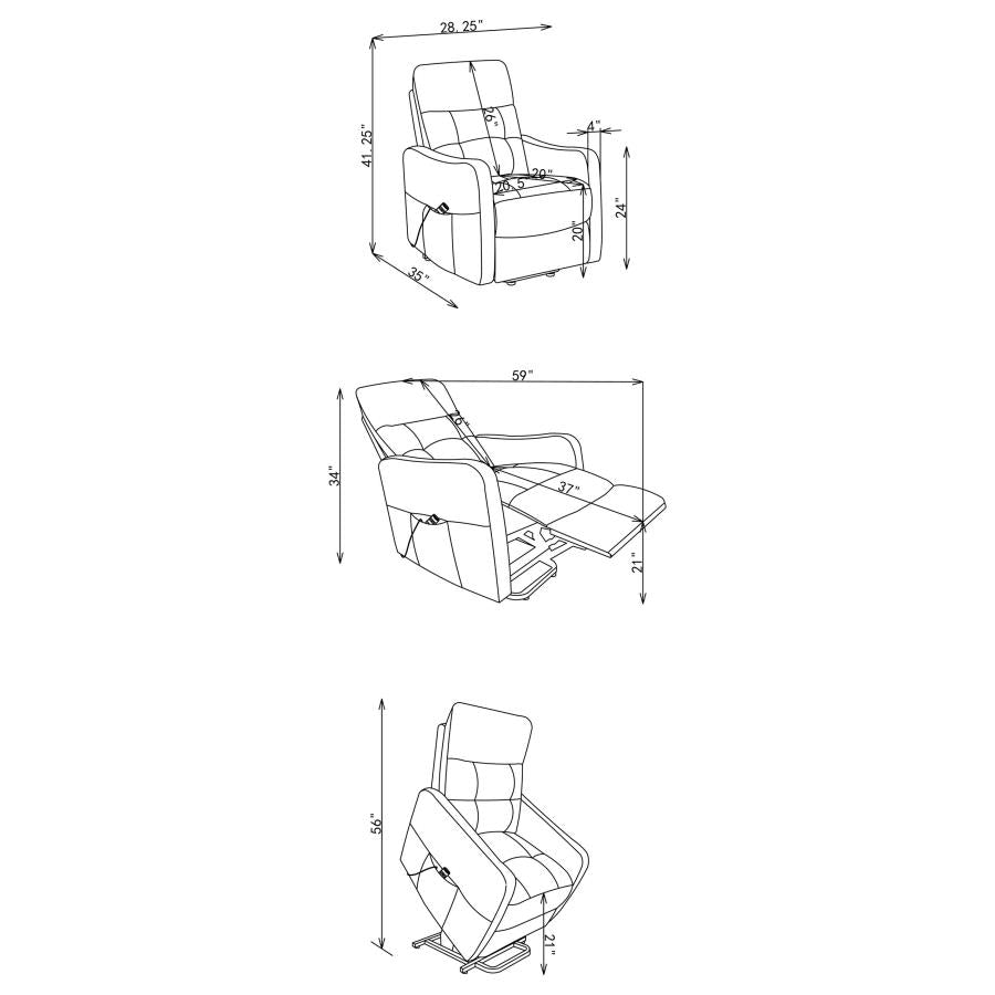 Home & Sleep Outlet - Dayes Upholstered Power Lift Recliner Chair Light Grey