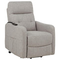 Home & Sleep Outlet - Dayes Upholstered Power Lift Recliner Chair Taupe