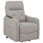Home & Sleep Outlet - Dayes Upholstered Power Lift Recliner Chair Taupe
