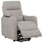 Home & Sleep Outlet - Dayes Upholstered Power Lift Recliner Chair Taupe