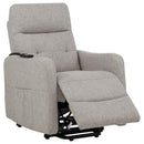Dayes Upholstered Power Lift Recliner Chair Taupe