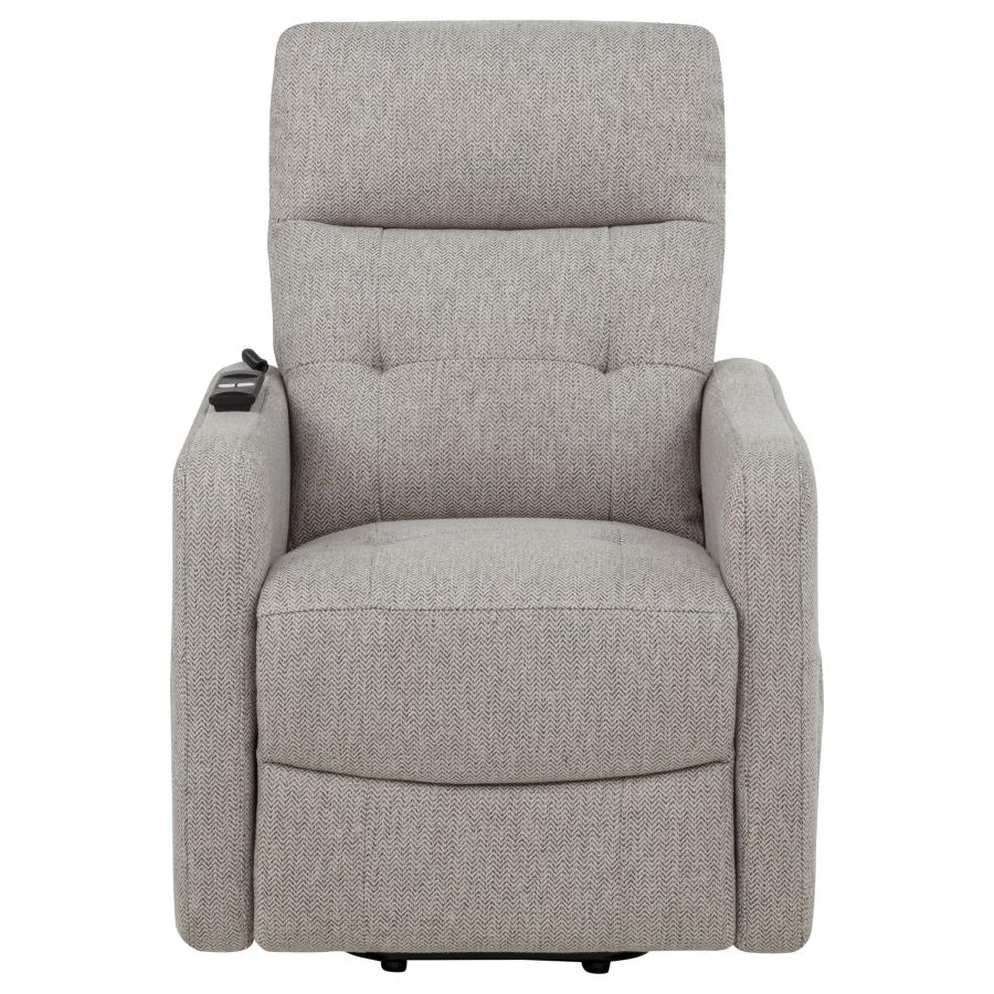 Home & Sleep Outlet - Dayes Upholstered Power Lift Recliner Chair Taupe
