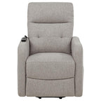 Home & Sleep Outlet - Dayes Upholstered Power Lift Recliner Chair Taupe