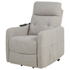 Home & Sleep Outlet - Dayes Upholstered Power Lift Recliner Chair Taupe