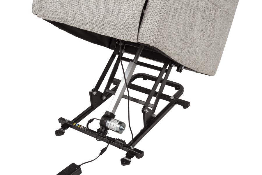 Home & Sleep Outlet - Dayes Upholstered Power Lift Recliner Chair Taupe