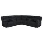 Hagen Upholstered Power Reclining Sectional Sofa Steel Grey