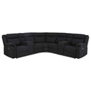 Hagen Upholstered Power Reclining Sectional Sofa Steel Grey