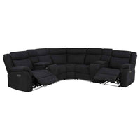 Hagen Upholstered Power Reclining Sectional Sofa Steel Grey