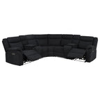 Hagen Upholstered Power Reclining Sectional Sofa Steel Grey