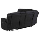Hagen Upholstered Power Reclining Sectional Sofa Steel Grey