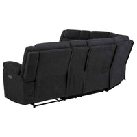Hagen Upholstered Power Reclining Sectional Sofa Steel Grey