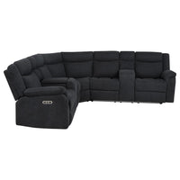 Hagen Upholstered Power Reclining Sectional Sofa Steel Grey