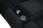 Hagen Upholstered Power Reclining Sectional Sofa Steel Grey
