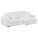 Jacana Corduroy Upholstered Dual Power Chaise Sofa Ivory