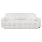 Jacana Corduroy Upholstered Dual Power Chaise Sofa Ivory