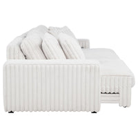 Jacana Corduroy Upholstered Dual Power Chaise Sofa Ivory