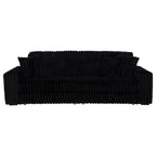 Jacana Corduroy Upholstered Dual Power Chaise Sofa Black