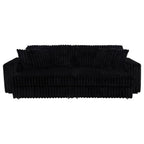 Jacana Corduroy Upholstered Dual Power Chaise Sofa Black