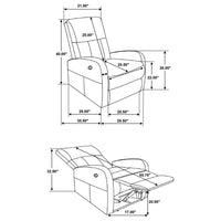 Grant Upholstered Power Recliner Chair Grey