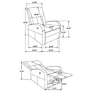 Grant Upholstered Power Recliner Chair Brown