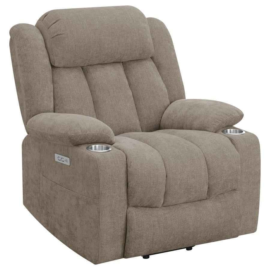 Houston Upholstered Power Lift Recliner Chair Camel - Home & Sleep Outlet