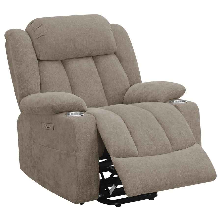 Houston Upholstered Power Lift Recliner Chair Camel - Home & Sleep Outlet