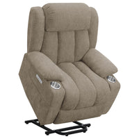 Houston Upholstered Power Lift Recliner Chair Camel - Home & Sleep Outlet