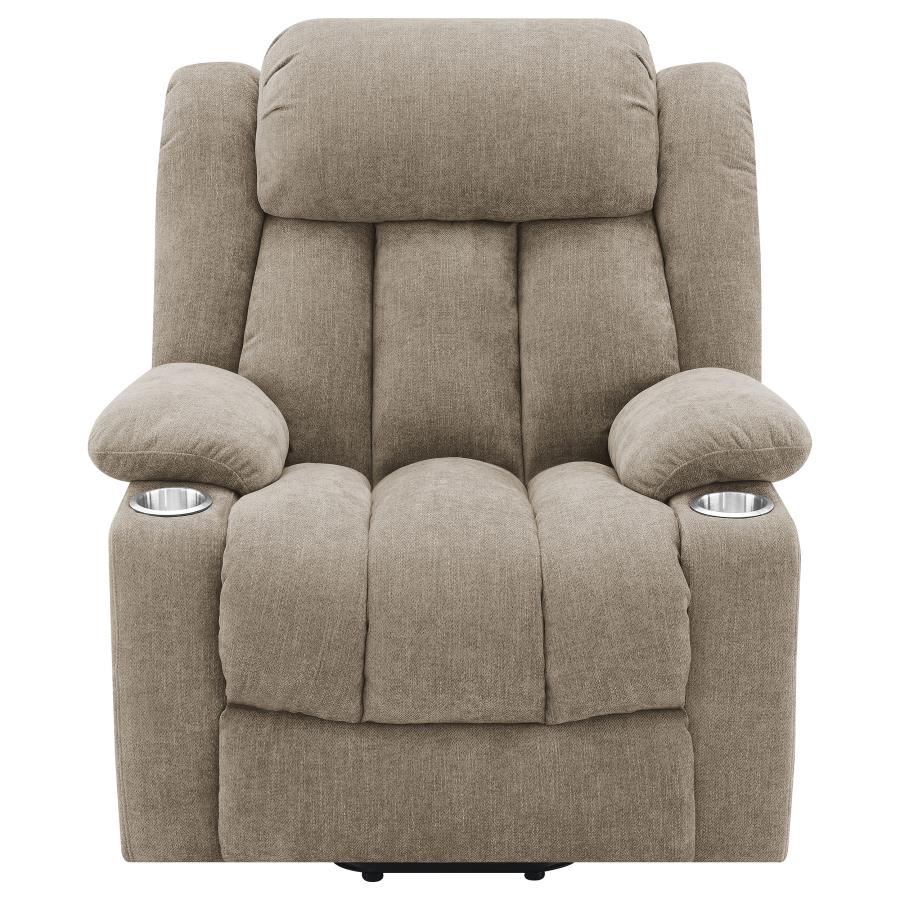 Houston Upholstered Power Lift Recliner Chair Camel - Home & Sleep Outlet