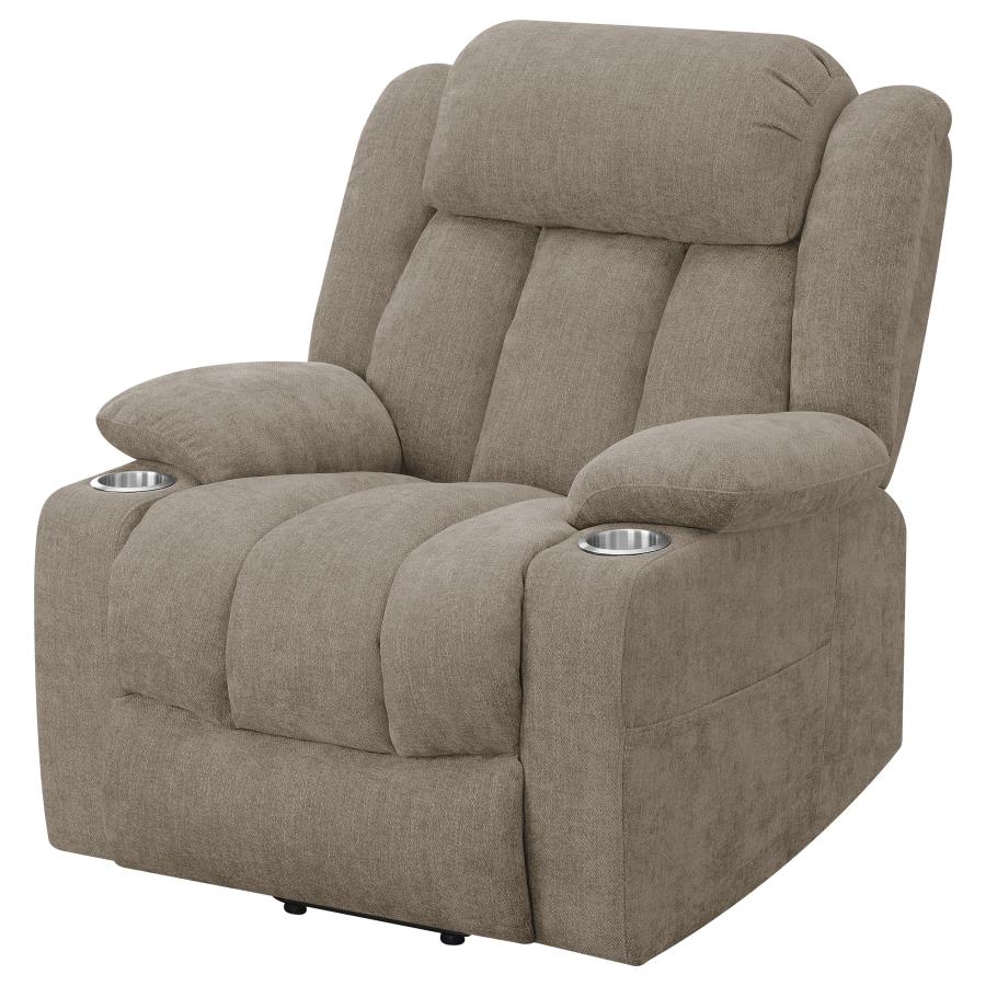 Houston Upholstered Power Lift Recliner Chair Camel - Home & Sleep Outlet