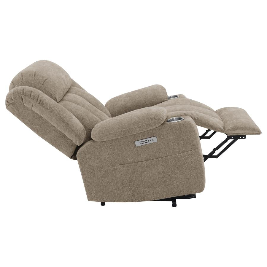 Houston Upholstered Power Lift Recliner Chair Camel - Home & Sleep Outlet